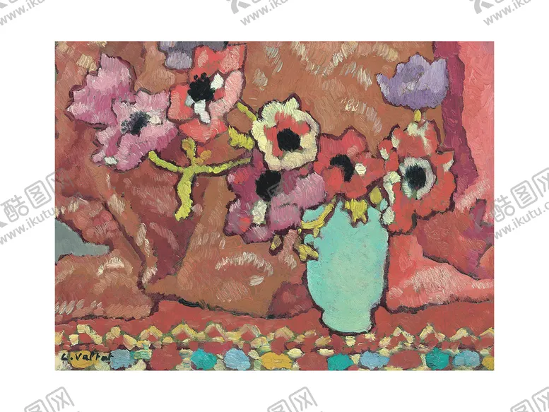 编号：43879109190206472364【酷图网】源文件下载-抽象花卉欧美挂画油画