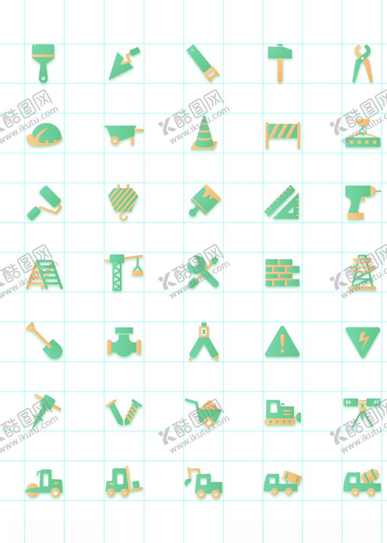 编号：68841010150527003587【酷图网】源文件下载-绿色施工类icons