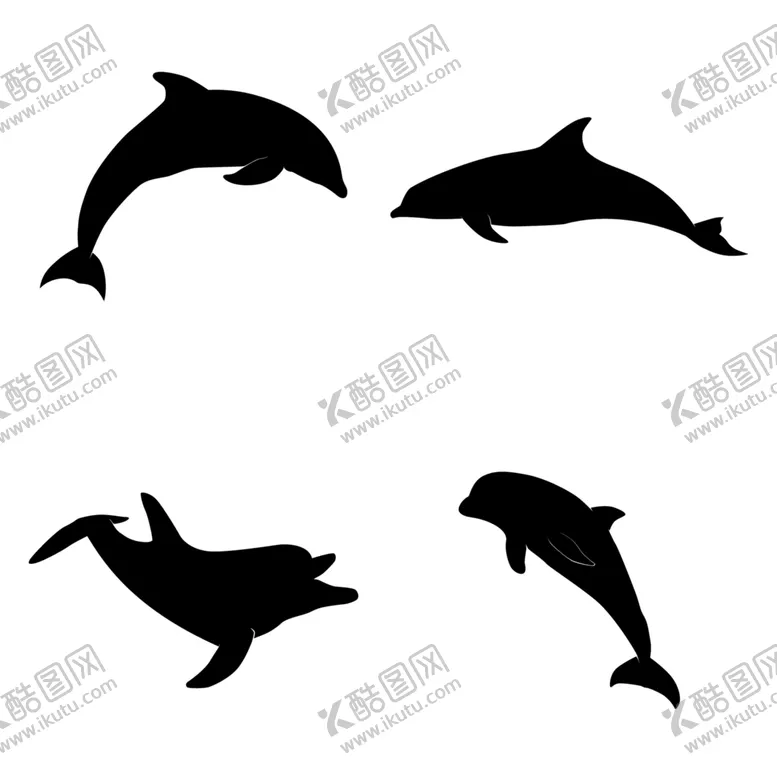 编号：20135709141845060624【酷图网】源文件下载-海豚剪影矢量手绘