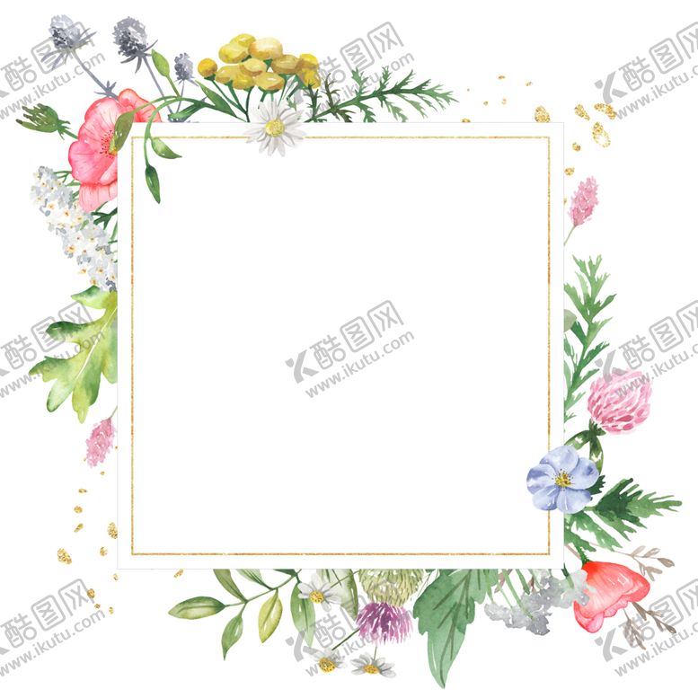 编号：70949911011749404977【酷图网】源文件下载-水彩植物花朵装饰