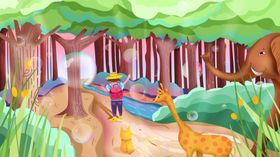 创意风景卡通插画