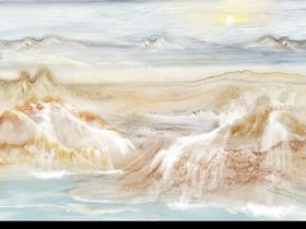 流水生财大理石背景墙