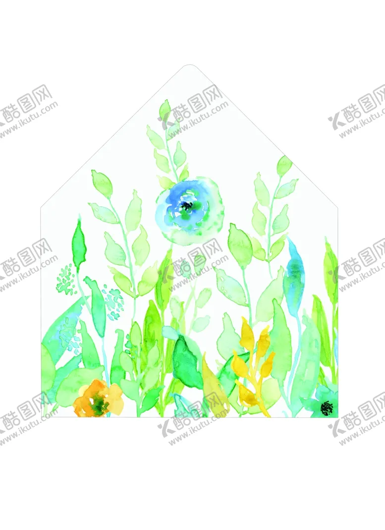 水彩图案邀请函设计柬模板卡片背景婚礼