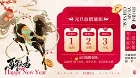 新年春节马年宣传主视觉展板一
