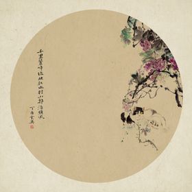 中国风水墨山水怀旧工笔梅花
