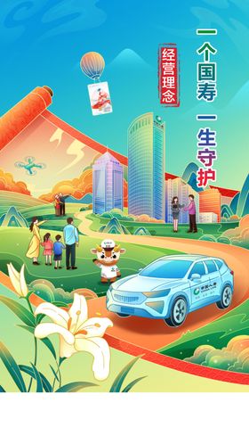 保险经营理念海报