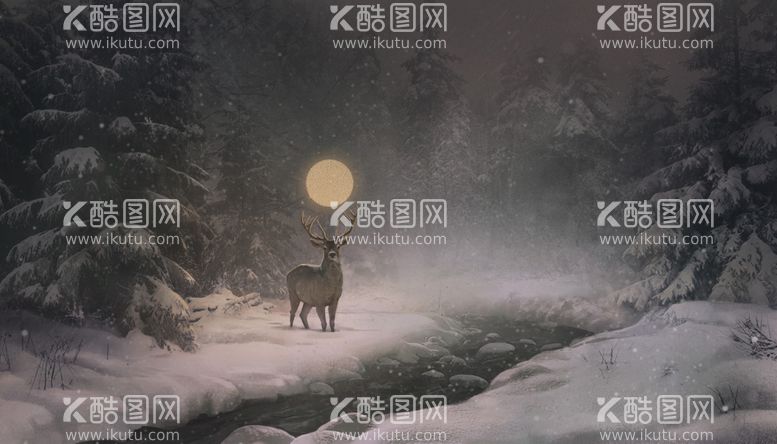 编号：33745512210236284175【酷图网】源文件下载-雪月鹿