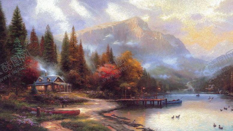 编号：29719109200247149487【酷图网】源文件下载-湖边小屋