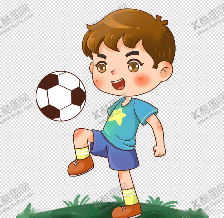 编号：94879304191956488533【酷图网】源文件下载-卡通运动系儿童插画之足球少年