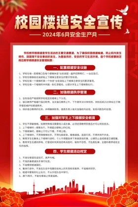 校园楼道安全宣传海报