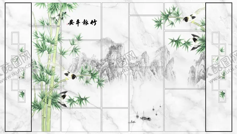 编号：58796410022131573459【酷图网】源文件下载-新中式报竹平安