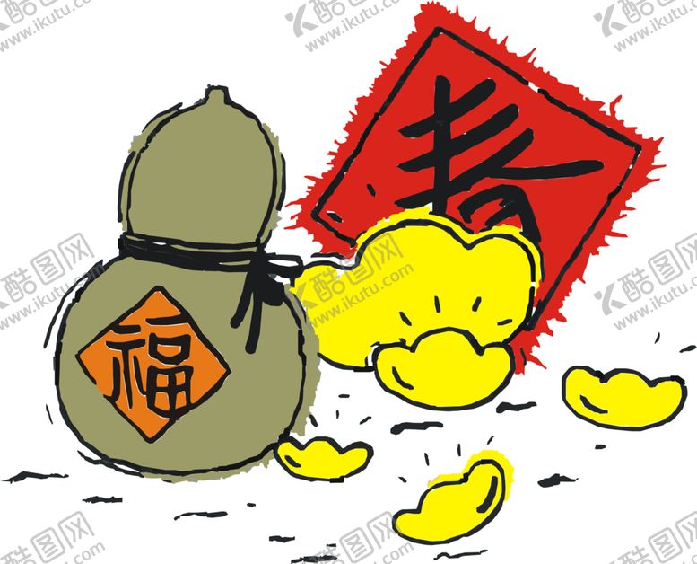 编号：10075610121035079642【酷图网】源文件下载-过年元素