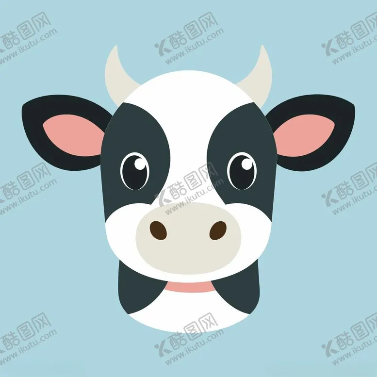 编号：25307601172233372495【酷图网】源文件下载-可爱的奶牛头像