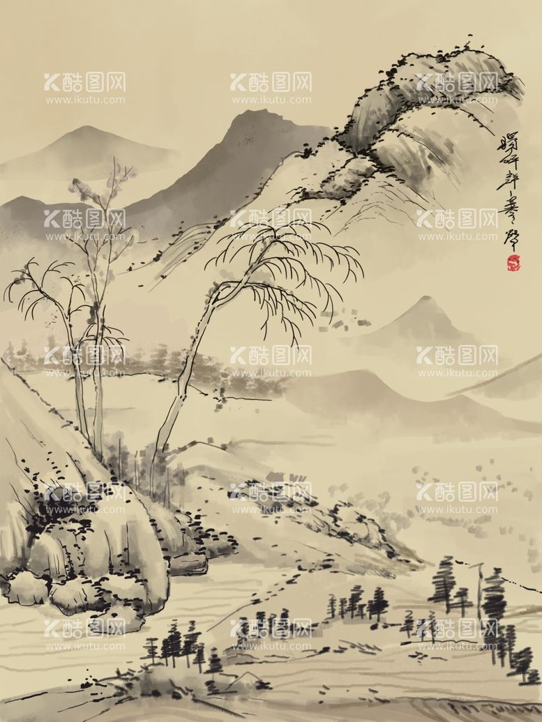 编号：67418912102009125463【酷图网】源文件下载-水墨画图片山水风景中国风