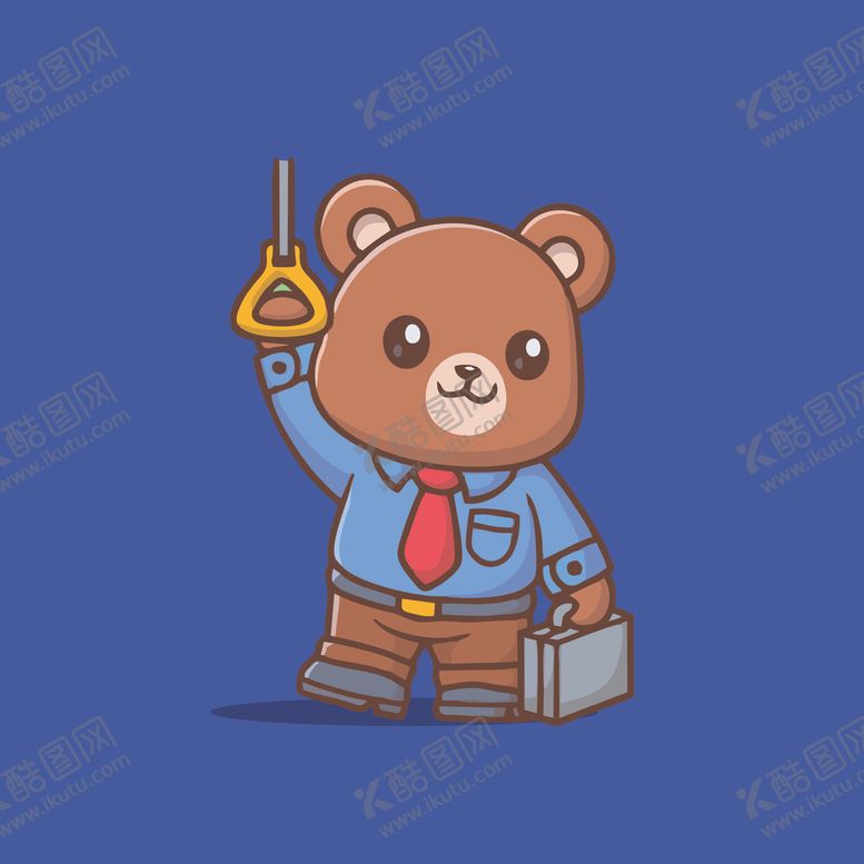 编号：54937202121112124157【酷图网】源文件下载-可爱小熊职员卡通矢量儿童插画
