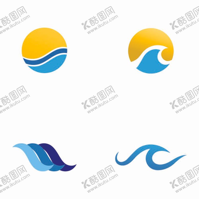 编号：72927711260237508583【酷图网】源文件下载-海水波浪图标 
