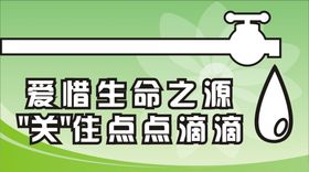 爱惜生命之源提示牌标识设计