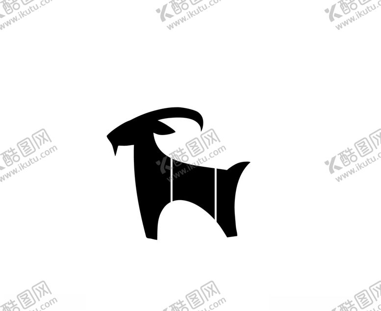 编号：72534904132247377929【酷图网】源文件下载-黑色山羊剪纸剪影素材