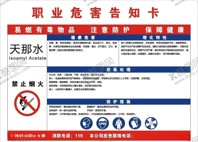 编号：50328304260450558670【酷图网】源文件下载-天那水职业危害告知卡