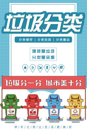 垃圾分类清理城市海报