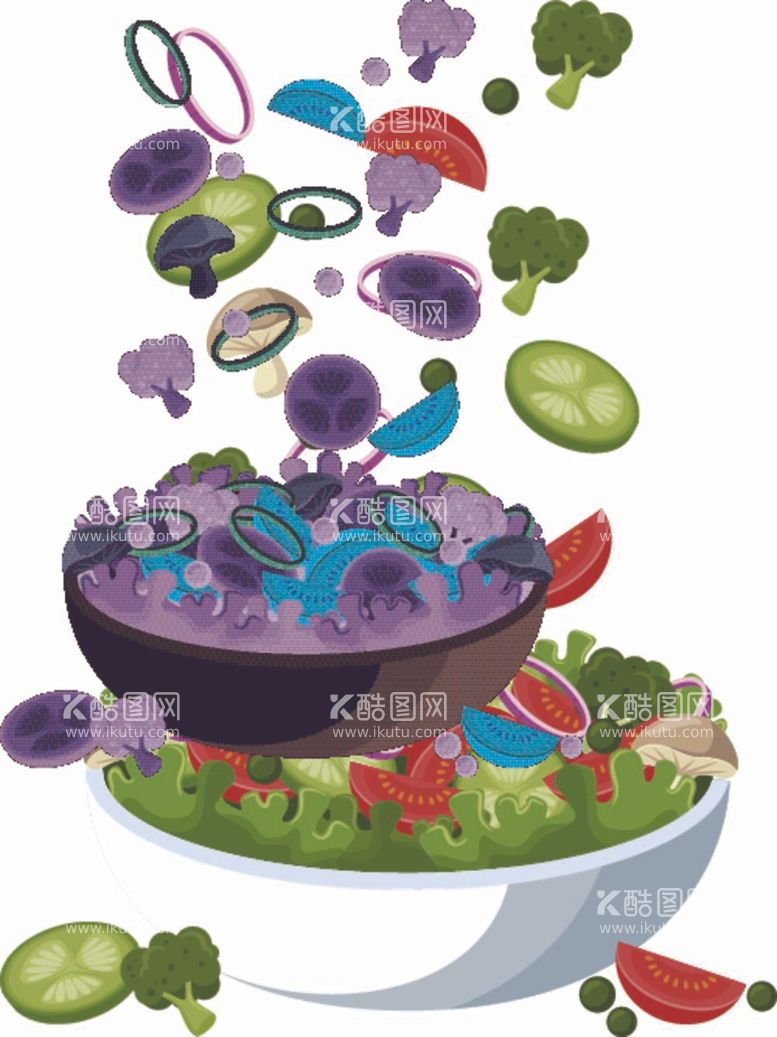 编号：64812612020804323202【酷图网】源文件下载-卡通沙拉图案 