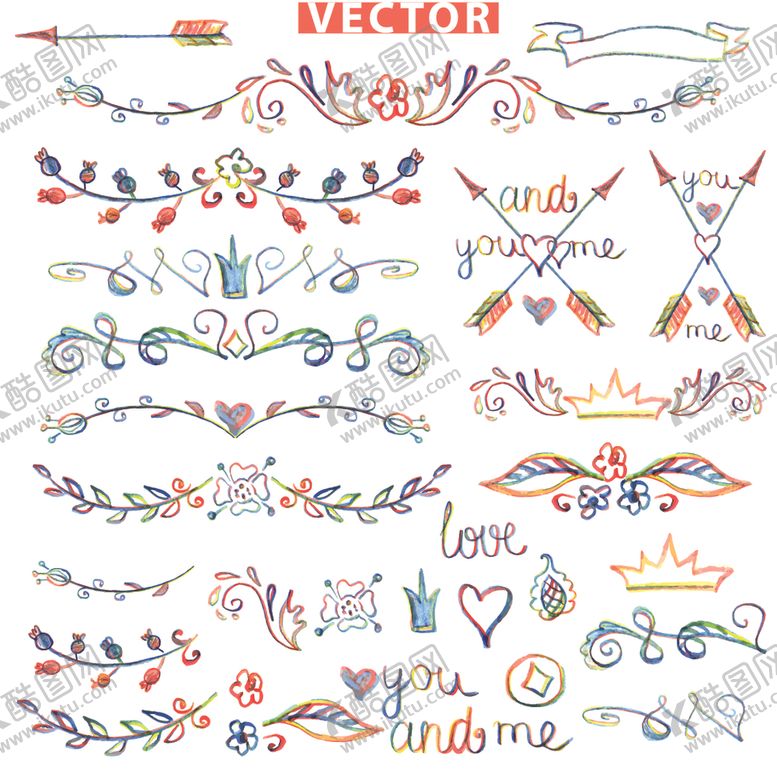 编号：45627010281331343787【酷图网】源文件下载-小清新水彩涂鸦装饰图案