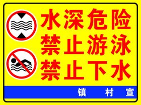 水深危险禁止游泳警示牌