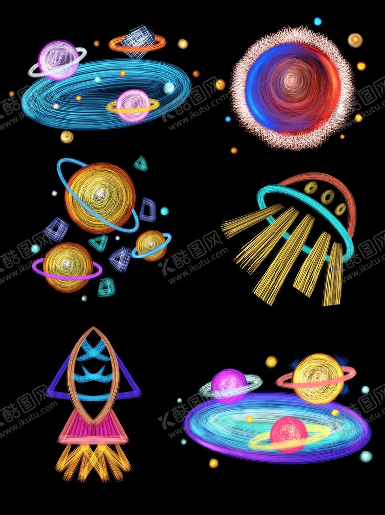编号：68581310151246058896【酷图网】源文件下载-线的艺术几何线条太空线条元素