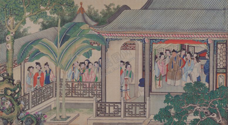 编号：33701109262357152137【酷图网】源文件下载-红楼梦场景精美工笔画