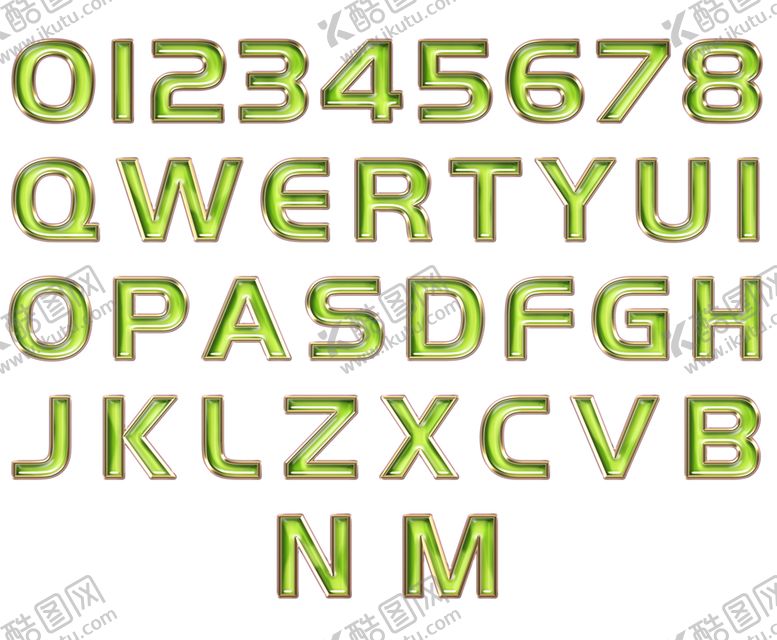 编号：48826607082229575165【酷图网】源文件下载-果冻金属数字