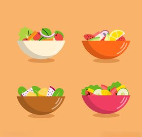 矢量厨房蔬菜食品素材清凉插画荤类