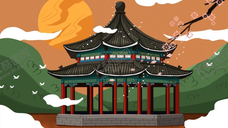 编号：28564010051610562611【酷图网】源文件下载-中国风建筑插画