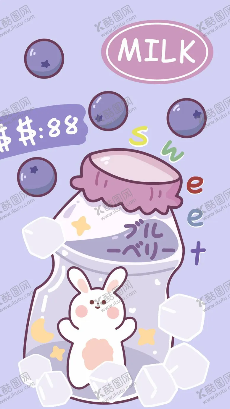 编号：16327909151745482045【酷图网】源文件下载-卡通蓝莓兔印花时尚