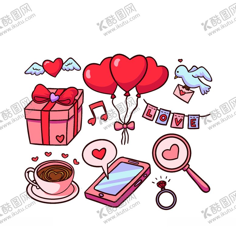 编号：24335405010558226208【酷图网】源文件下载-浪漫情人节元素
