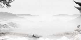 中国风背景山水画素材展板
