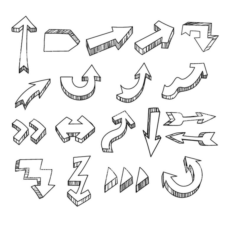 编号：36190612040604126796【酷图网】源文件下载-手绘箭头符号