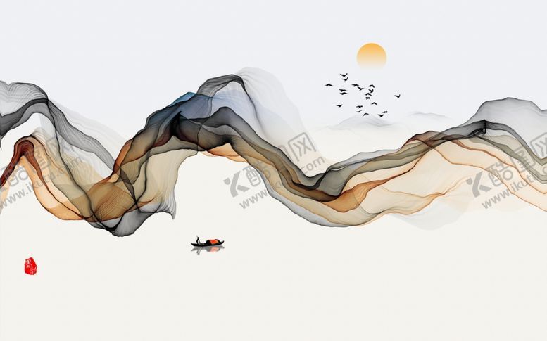 编号：76988509281632335630【酷图网】源文件下载-简约抽象水墨装饰画
