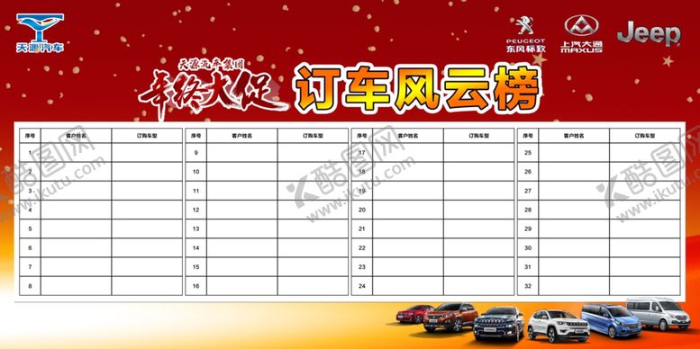 编号：93059609300551048715【酷图网】源文件下载-订车风云榜