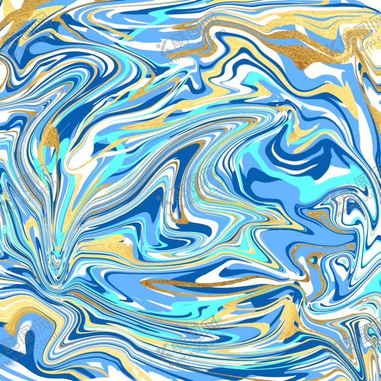 编号：59512909190036394677【酷图网】源文件下载-蓝色液体鎏金背景