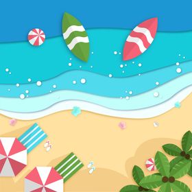 海滩顶视图夏日风景边沙报背景度假
