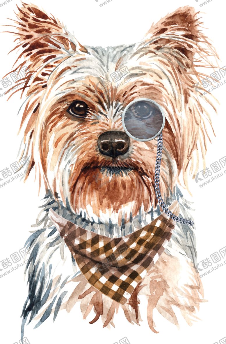 编号：50223809272240129299【酷图网】源文件下载-水彩绘画可爱小狗