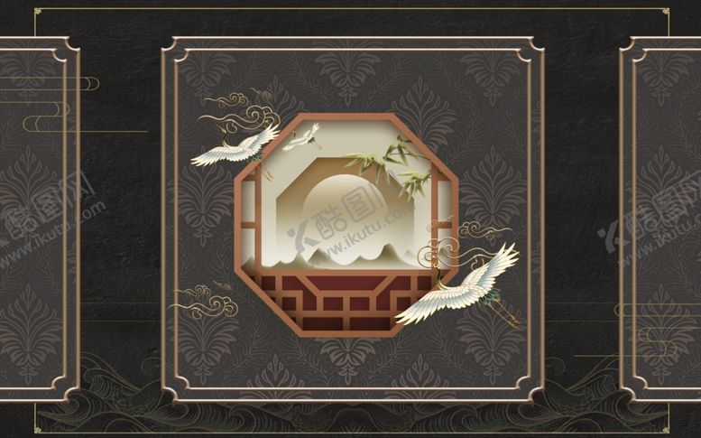 编号：32569210111419492321【酷图网】源文件下载-工笔花鸟背景墙装饰画