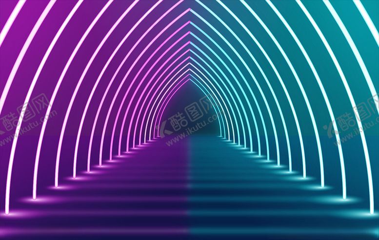 编号：25401111010620535634【酷图网】源文件下载-霓虹波浪多彩动感抽象