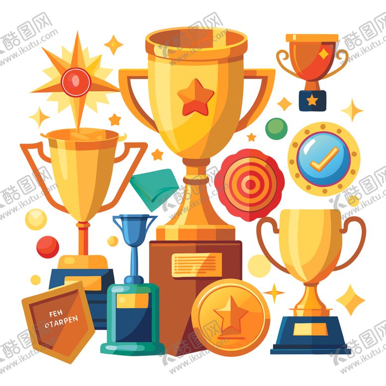 编号：29184004010640085184【酷图网】源文件下载-奖杯奖牌