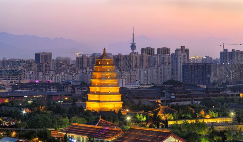 编号：97235404051449016163【酷图网】源文件下载-夜晚的大雁塔