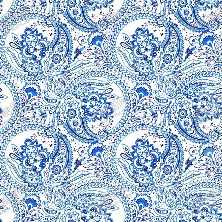 编号：99692904010137173399【酷图网】源文件下载-蓝白青花瓷风花纹图案