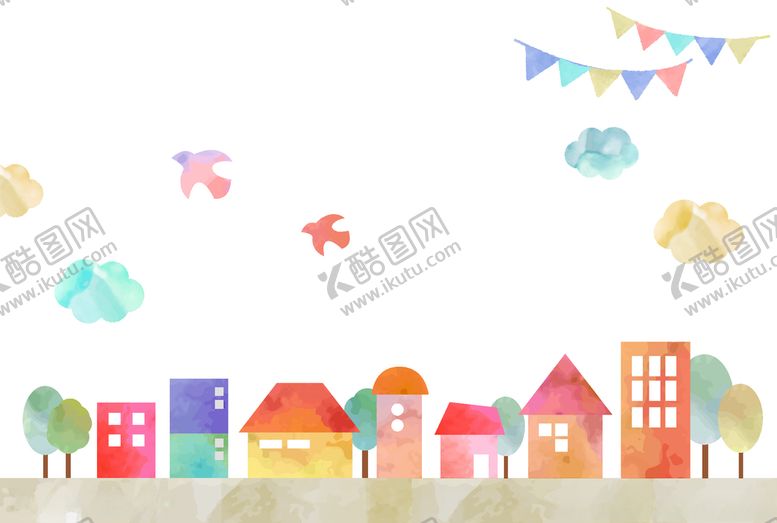 编号：17537906260409392837【酷图网】源文件下载-小房子创意卡通背景