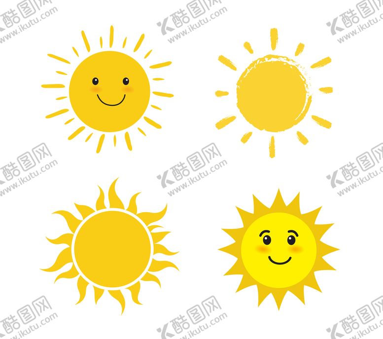 编号：79564309142028475139【酷图网】源文件下载-手绘太阳元素温暖