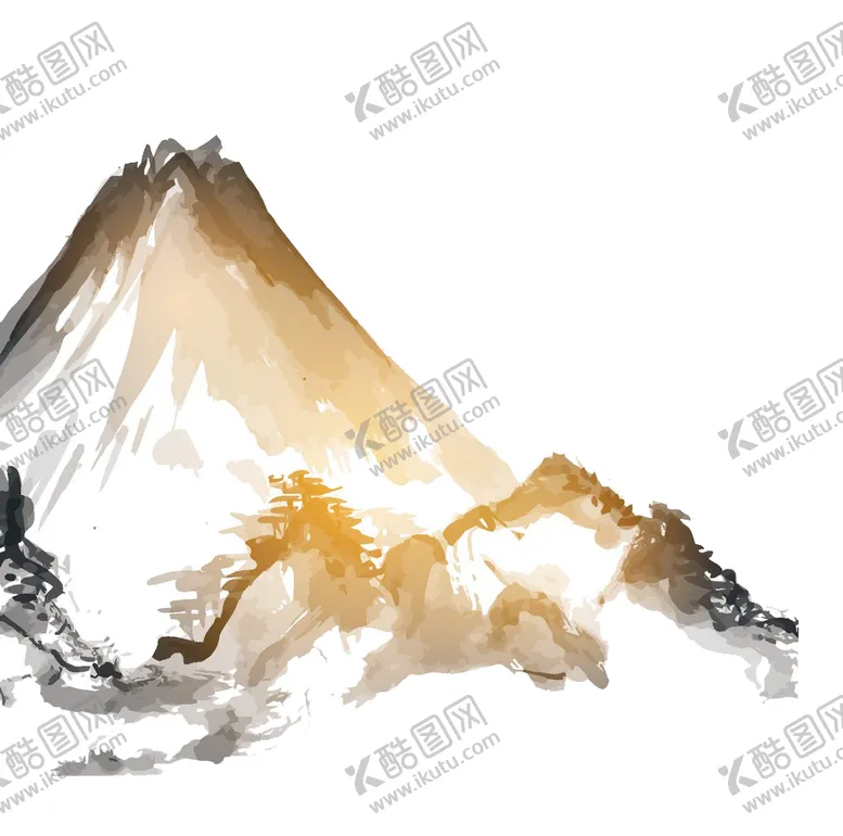 编号：11899804282120327800【酷图网】源文件下载-中国风山水水墨画插画背景素材