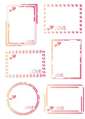 七夕矢量粉嫩情人节爱心心形微立